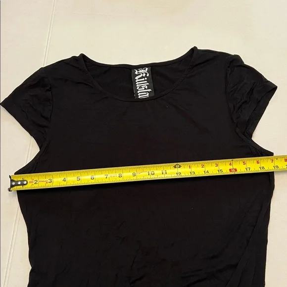 KILLSTAR BLACK GOTH RIPLEY TEE LONG MAXI HI-LOW  SHORT SLEEVE DRESS XXL - Picture 10 of 14